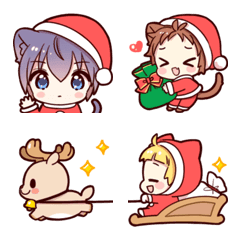 [LINE絵文字] 猫耳少年クリスマス絵文字の画像