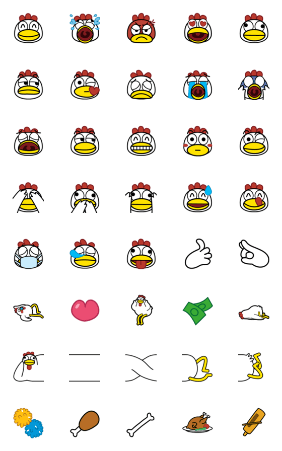 [LINE絵文字]AyamChicken Emojiの画像一覧