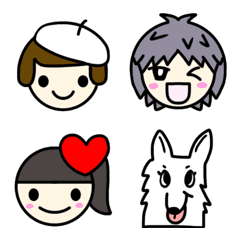 [LINE絵文字] Emoji40=人+犬の画像