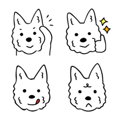 [LINE絵文字] 白犬ウエスティの絵文字の画像