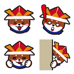 [LINE絵文字] Shiba Inu Samurai Emojiの画像