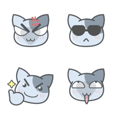[LINE絵文字] Blue Cat Emoji (NEW)の画像
