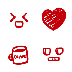 元気な☆シンプル赤絵文字の絵文字メイン画像