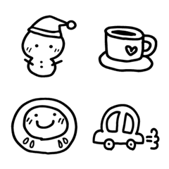 手書きシンプルモノクロの絵文字メイン画像