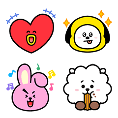 [LINE絵文字] ユニバースター BT21 絵文字の画像