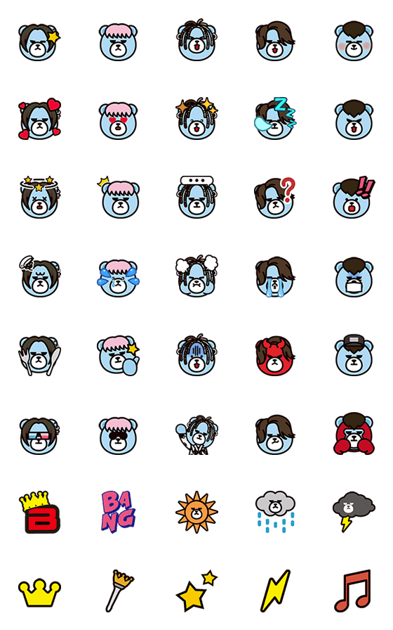 [LINE絵文字]KRUNK×BIGBANG 絵文字の画像一覧