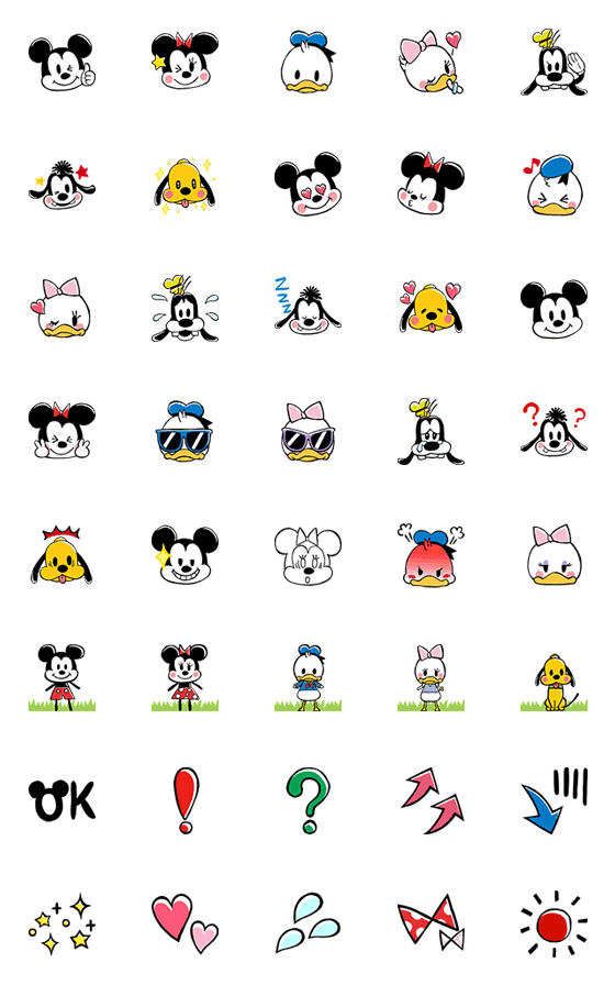 Line絵文字 ミッキー フレンズ らくがき 絵文字 40種類 250円