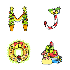 [LINE絵文字] クリスマスメッセージ用デコ絵文字の画像