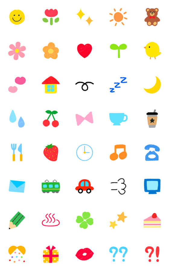[LINE絵文字]使えるクレヨン絵文字の画像一覧
