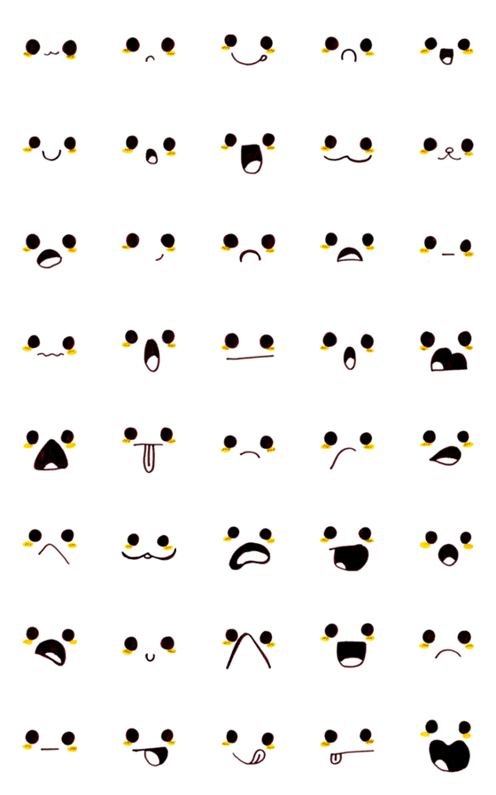 [LINE絵文字]Cute funny emoji Vol.77の画像一覧