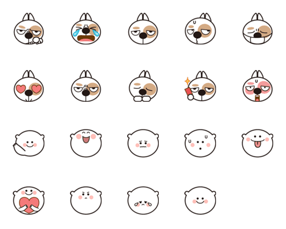 [LINE絵文字]bear ＆ dog Emojiの画像一覧