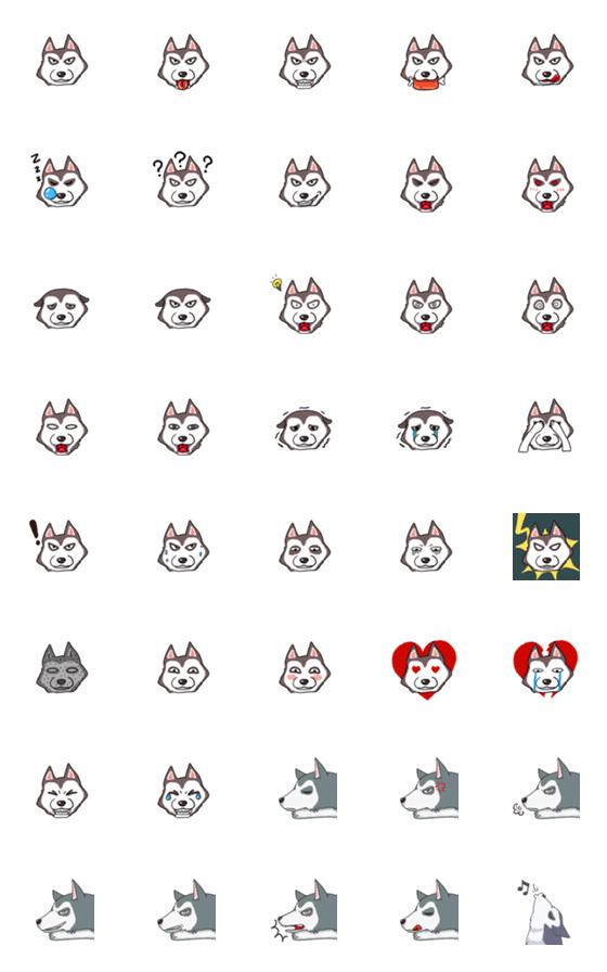 [LINE絵文字]Husky  Parkerの画像一覧