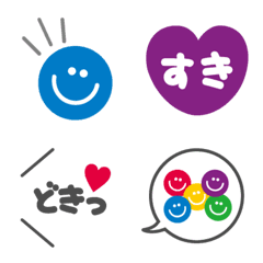 5色のスマイルセットの絵文字メイン画像