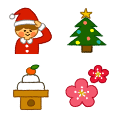 [LINE絵文字] クリスマスとお正月の画像