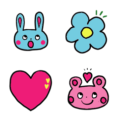 うさぎとくまの夫婦 1の絵文字メイン画像