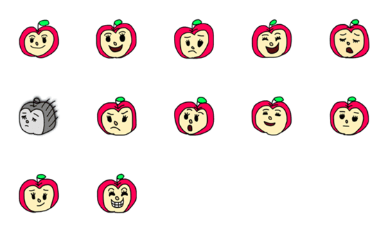 [LINE絵文字]りんごのりんこちゃんの画像一覧
