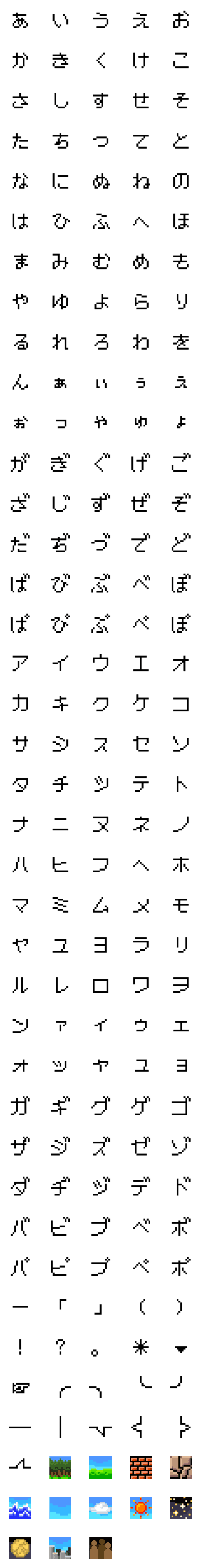 [LINE絵文字]レトロドット文字の画像一覧