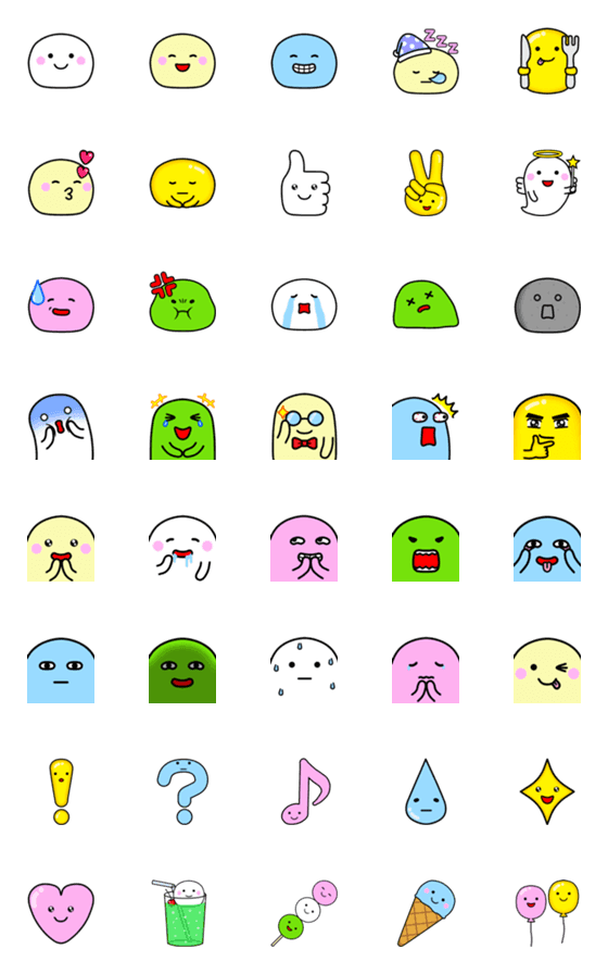 [LINE絵文字]もちもちワールド 絵文字の画像一覧