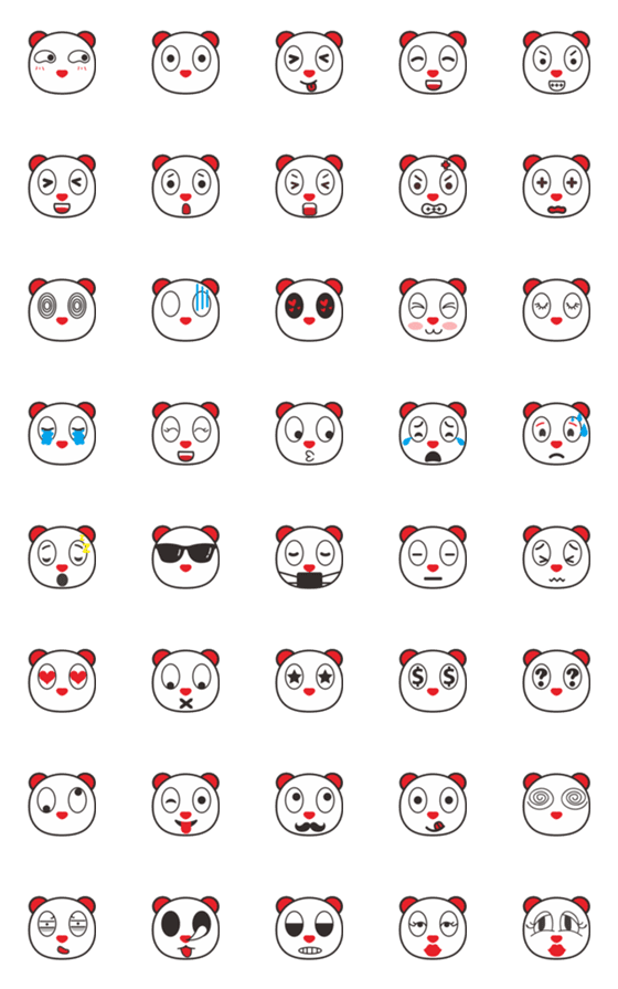 [LINE絵文字]Panda Lele Expression Stickerの画像一覧