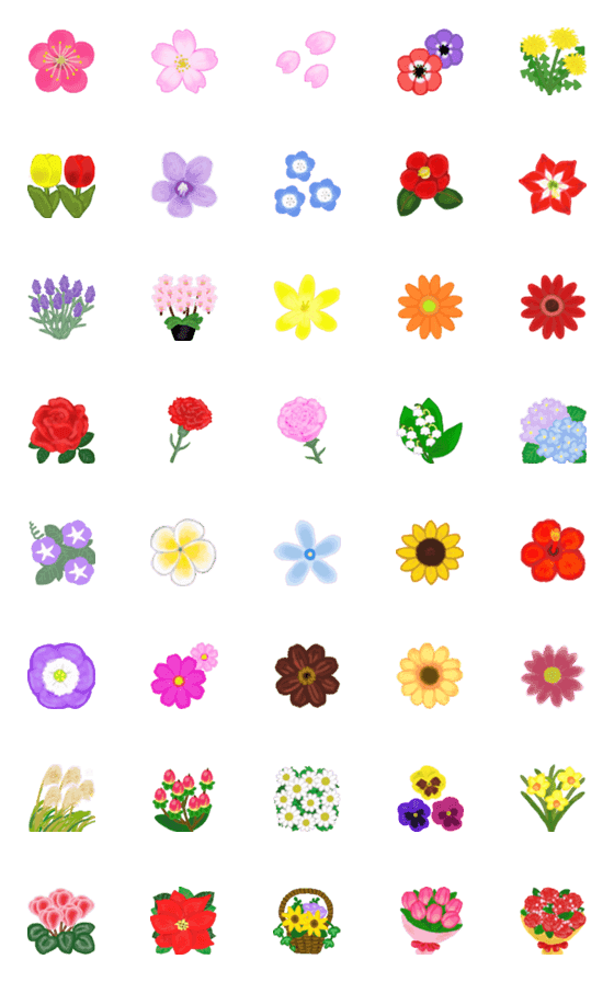 [LINE絵文字]四季の花の画像一覧