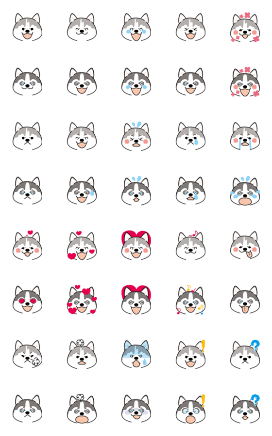 [LINE絵文字]絵文字でシベリアンハスキーの画像一覧
