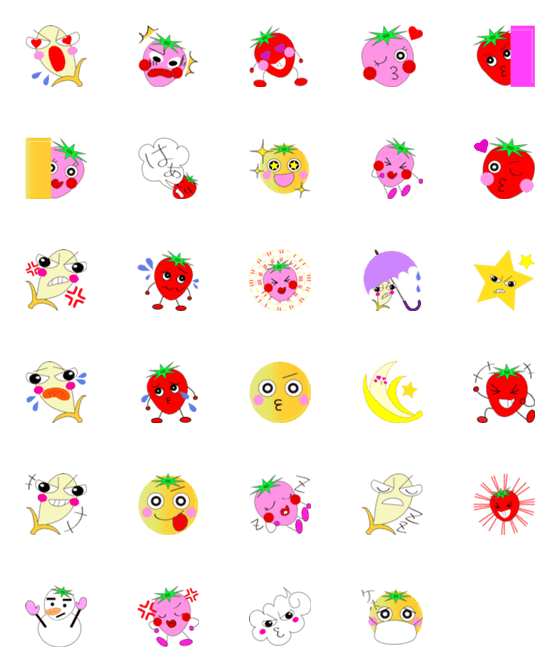 [LINE絵文字]fruit Emojiの画像一覧