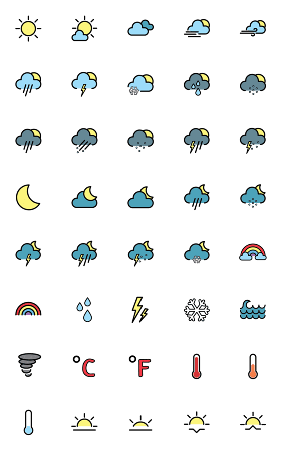 [LINE絵文字]weatherの画像一覧