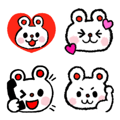 [LINE絵文字] handwriting style Polar bear Emojiの画像