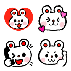handwriting style Polar bear Emojiの絵文字メイン画像