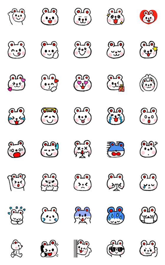 [LINE絵文字]handwriting style Polar bear Emojiの画像一覧