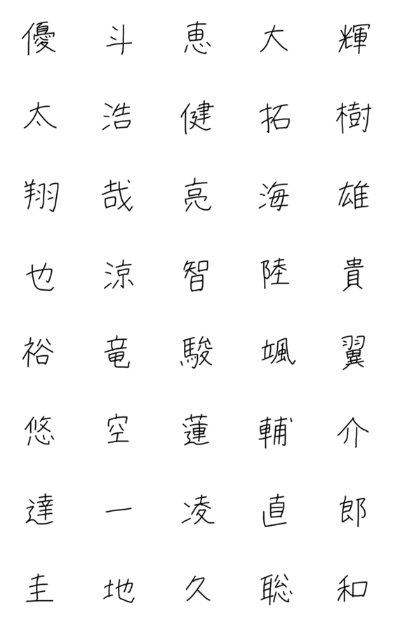 [LINE絵文字]手書き文字「SATOフォント」名前の漢字(男)の画像一覧