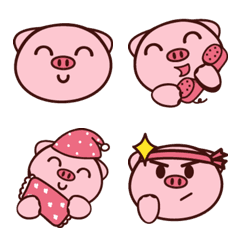 [LINE絵文字] ピンクの豚 絵文字の画像