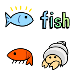 [LINE絵文字] 魚と海の生き物 絵文字の画像