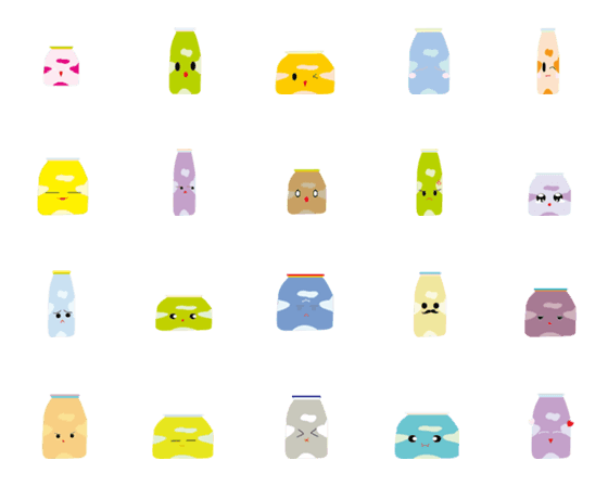 [LINE絵文字]Milk bottle expression packの画像一覧