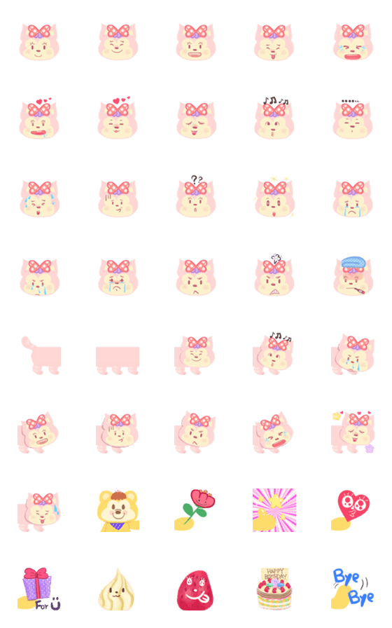 [LINE絵文字]Macaron Katcat emojiの画像一覧