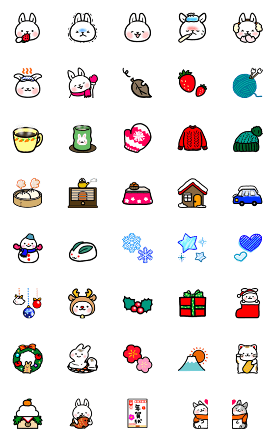 [LINE絵文字]シンプル可愛い冬絵文字の画像一覧