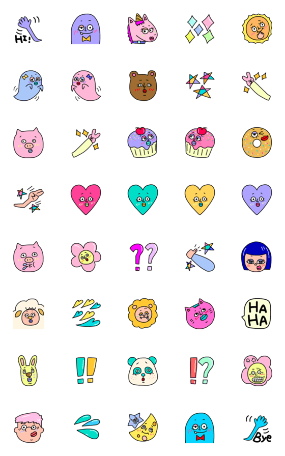 [LINE絵文字]普通な感じの絵文字の画像一覧