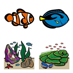[LINE絵文字] 海の魚と仲間たちの絵文字の画像