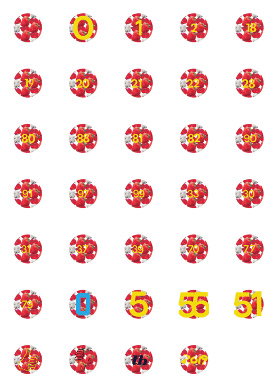 [LINE絵文字]emoji of numbersの画像一覧