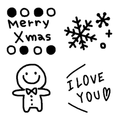 [LINE絵文字] シンプル★クリスマスブラックの画像