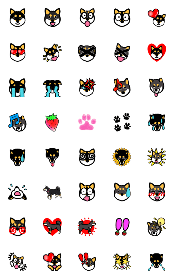 [LINE絵文字]黒豆柴の姫ちゃん絵文字の画像一覧
