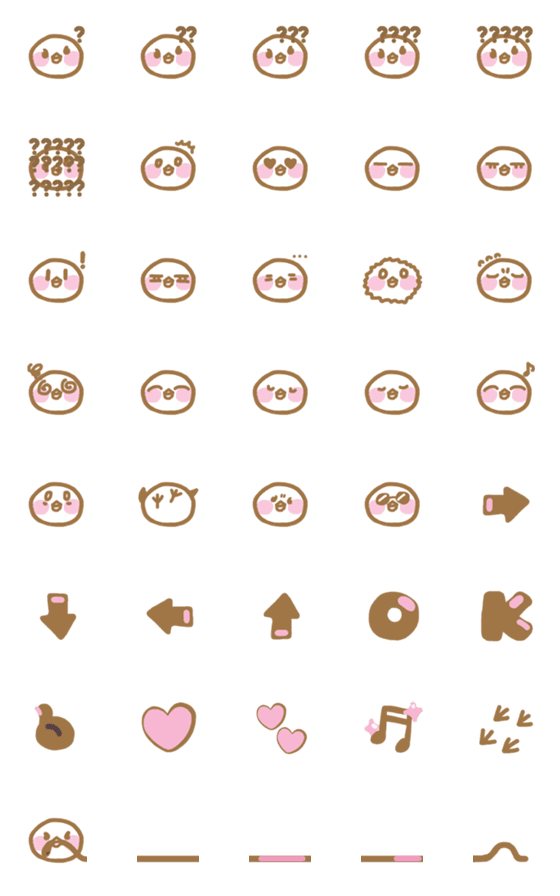 [LINE絵文字]ChiChi Face Emojiの画像一覧