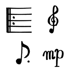 [LINE絵文字] 手書きの音楽記号の画像