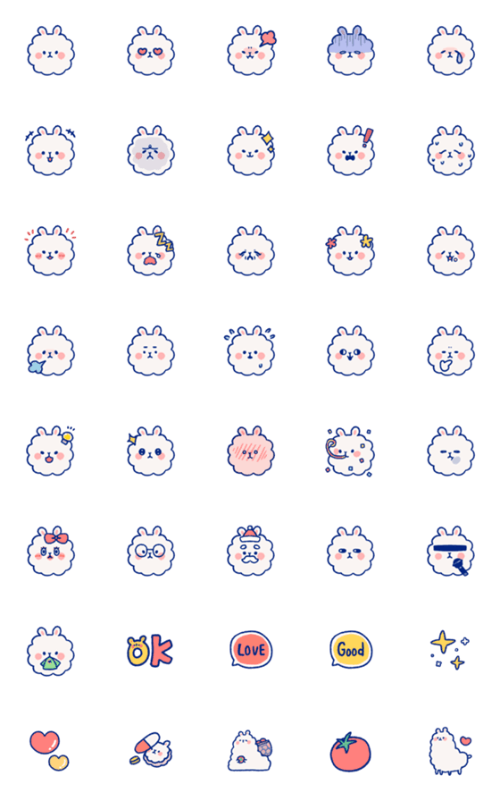 [LINE絵文字]Cute Alpaca Emojiの画像一覧