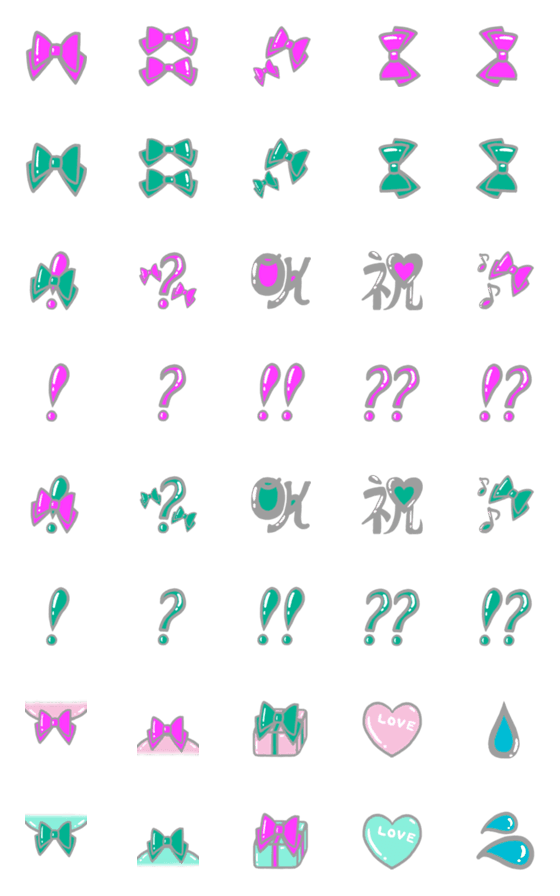 [LINE絵文字]ぷりっとリボンの画像一覧