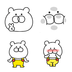 [LINE絵文字] オーバーオールを着たクマの絵文字♪の画像