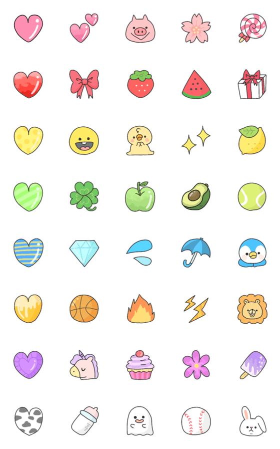 [LINE絵文字]●派手カラフル絵文字セット●の画像一覧
