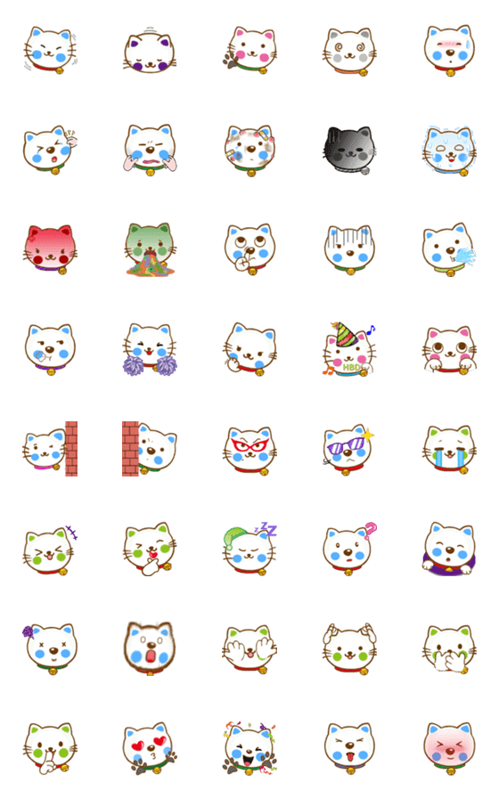 [LINE絵文字]momo cat and tata dog - emojiの画像一覧