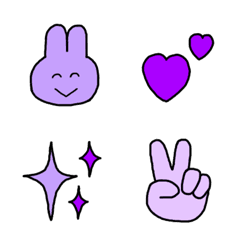 [LINE絵文字] 紫♥絵文字ちゃん！の画像