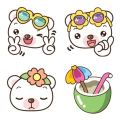 [LINE絵文字] Bear Summer Emojiの画像